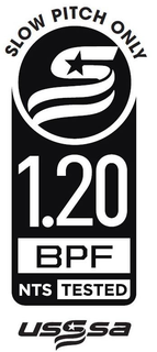 SLOW PITCH ONLY S 1.20 BPF NTS TESTED USSSA trademark