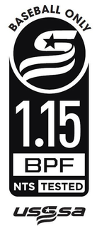 BASEBALL ONLY S 1.15 BPF NTS TESTED USSSA trademark