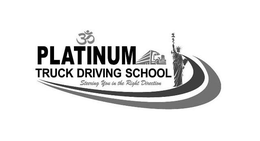 PLATINUM TRUCK DRIVING SCHOOL. STEERING YOU IN THE RIGHT DIRECTION trademark