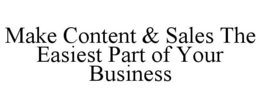 MAKE CONTENT & SALES THE EASIEST PART OF YOUR BUSINESS trademark