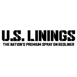 U.S. LININGS THE NATION'S PREMIUM SPRAY ON BEDLINER trademark