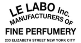 LE LABO INC. MANUFACTURERS OF FINE PERFUMERY 233 ELIZABETH STREET NEW YORK CITY trademark