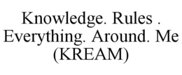 KNOWLEDGE. RULES . EVERYTHING. AROUND. ME (KREAM) trademark