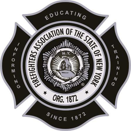 EDUCATING TRAINING INFORMING SINCE 1872 FIREFIGHTERS ASSOCIATION OF THE STATE OF NEW YORK VF ORG. 1872 trademark