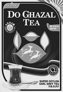 AB AKBAR ORIGINAL DO GHAZAL TEA AB AKBAR PREMIUM QUALITY TEA FINEST CEYLON TEA GARDEN FRESH QUALITY GUARANTEED BY AKBAR BROTHERS LIMITED. Q SUPER CEYLON EARL GREY TEA F.B.O.P.F trademark