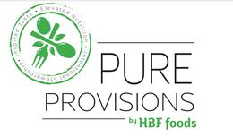 INSPIRED TASTE · ELEVATED NUTRITION · INTENTIONAL STEWARDSHIP · PURE PROVISIONS BY HBF FOODS trademark