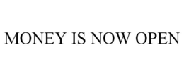 MONEY IS NOW OPEN trademark