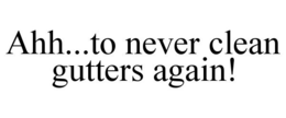 AHH...TO NEVER CLEAN GUTTERS AGAIN! trademark