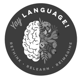 YAY LANGUAGE! RETHINK · RELEARN · REIMAGINE trademark
