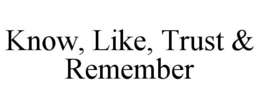 KNOW, LIKE, TRUST & REMEMBER trademark