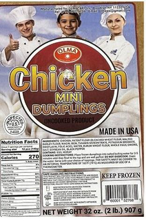 OLMA PREMIUM QUALITY WHOLESALE DISTRIBUTOR CHICKEN MIN DUMPLINGS trademark