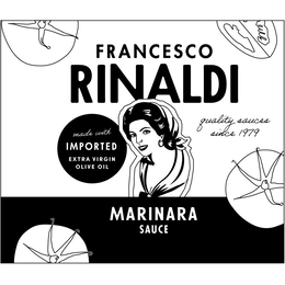 FRANCESCO RINALDI QUALITY SAUCES SINCE 1979 MARINARA SAUCE MADE WITH IMPORTED EXTRA VIRGIN OLIVE OIL trademark