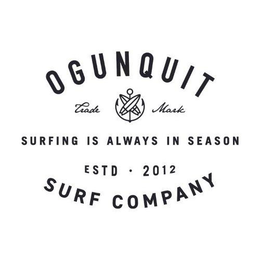 OGUNQUIT SURF COMPANY TRADE MARK SURFING IS ALWAYS IN SEASON ESTD. 2012 trademark