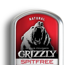 NATURAL 15 SNUS POUCHES GRIZZLY SPITFREE trademark