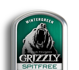 WINTERGREEN 15 SNUS POUCHES GRIZZLY SPITFREE trademark