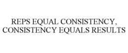 REPS EQUAL CONSISTENCY, CONSISTENCY EQUALS RESULTS trademark