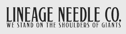 LINEAGE NEEDLE CO. WE STAND ON THE SHOULDERS OF GIANTS trademark