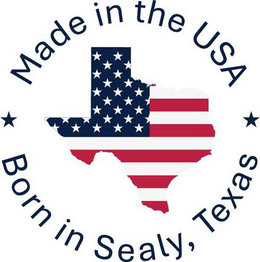MADE IN USA BORN IN SEALY, TEXAS trademark