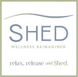SHED WELLNESS REIMAGINED RELAX, RELEASE AND SHED. trademark