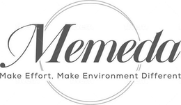 MEMEDA MAKE EFFORT, MAKE ENVIRONMENT DIFFERENT trademark