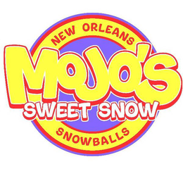MOJO'S SWEET SNOW NEW ORLEANS SNOWBALLS trademark