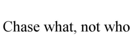 CHASE WHAT, NOT WHO trademark