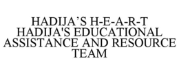 HADIJA'S H-E-A-R-T HADIJA'S EDUCATIONAL ASSISTANCE AND RESOURCE TEAM trademark