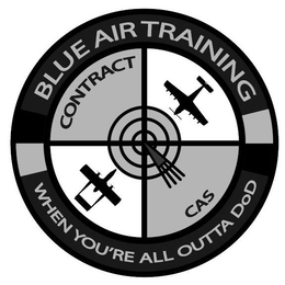 BLUE AIR TRAINING WHEN YOU'RE ALL OUTTA DOD CONTRACT CAS trademark