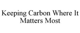 KEEPING CARBON WHERE IT MATTERS MOST trademark