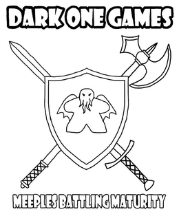 DARK ONE GAMES MEEPLES BATTLING MATURITY trademark