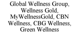 GLOBAL WELLNESS GROUP, WELLNESS GOLD, MYWELLNESSGOLD, CBN WELLNESS, CBG WELLNESS, GREEN WELLNESS trademark