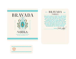 BRAVADA POT STILL DISTILLED VODKA HANDCRAFTED IN SMALL BATCHES ORIGINALCARIBBEAN STYLE ESTD - BRAVADA VODKA - 2020 BORN ON THE ISLAND OF PUERTO RICO - AND CRAFTED BY PROUD PUERTO RICAN HANDS - BRAVADA IS MADE FROM THE FINEST CORN AND DISTILLED LOCALLY IN OUR CUSTOM-DESIGNED POT STILL, UNDER THE WARM CARIBBEAN SUN. THIS IS VODKA BRIMMING WITH PASSION, IMBUED WITH THE SAME SPIRIT THAT BURNS HOT IN THE PEOPLE HERE. DISTILLED SIX TIMES FOR IMPECCABLE SMOOTHNESS, WITH A SILKY PALATE AND AN INTRIGUING WARMTH. BRAVADA IS BOLD AND UNCOMPROMISING, JUST LIKE ITS HOMELAND. SIGNATURE: CARLOS LÓPEZ trademark