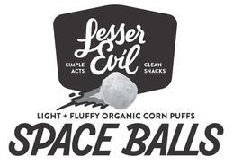 LESSER EVIL SIMPLE ACTS CLEAN SNACKS LIGHT + FLUFFY ORGANIC CORN PUFFS SPACE BALLS trademark