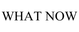 WHAT NOW trademark