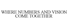 WHERE NUMBERS AND VISION COME TOGETHER trademark