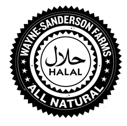 WAYNE-SANDERSON FARMS ALL NATURAL HALAL trademark