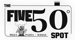 THE FIVE 50° SPOT PIZZA PASTA ° WINGS trademark