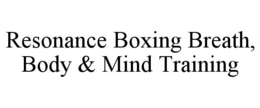 RESONANCE BOXING BREATH, BODY & MIND TRAINING trademark