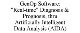 GENOP SOFTWARE: "REAL-TIME" DIAGNOSIS & PROGNOSIS, THRU ARTIFICIALLY INTELLIGENT DATA ANALYSIS (AIDA) trademark