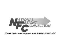 NATIONAL FREIGHT CONNECTION WHERE SOLUTIONS HAPPEN. ABSOLUTELY, POSITIVELY! trademark