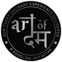 ART OF DUM PUKHT CULINARY EXPERIENCE DELIVERED A FOODLINK INITIATIVE trademark
