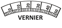 VERNIER 0 10 20 30 40 50 trademark