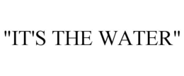 "IT'S THE WATER" trademark