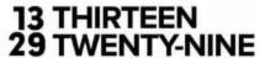 13 THIRTEEN 29 TWENTY-NINE trademark