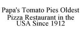 PAPA'S TOMATO PIES OLDEST PIZZA RESTAURANT IN THE USA SINCE 1912 trademark
