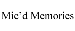 MIC'D MEMORIES trademark