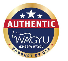 AUTHENTIC WAGYU 93-99% WAGYU PRODUCT OF USA trademark