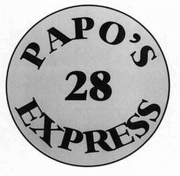 PAPO'S 28 EXPRESS trademark