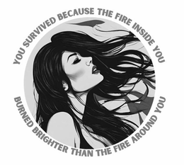 YOU SURVIVED BECAUSE THE FIRE INSIDE YOU BURNED BRIGHTER THAN THE FIRE AROUND YOU trademark