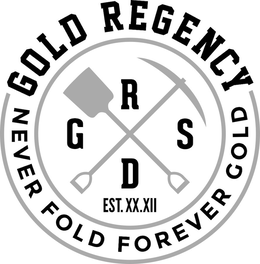 GOLD REGENCY NEVER FOLD FOREVER GOLD G R D S EST. XX.XII trademark